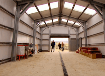 Scene from the Channel 5 episode showing the full building